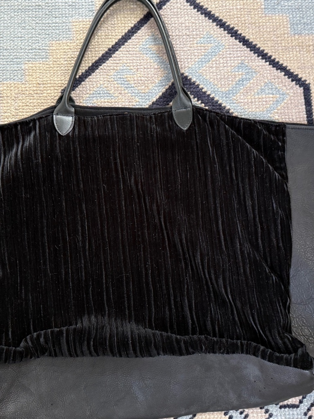 NWOT Anthropologie MOMO New York Large Embroidered Leather Tote - Picture 3 of 13